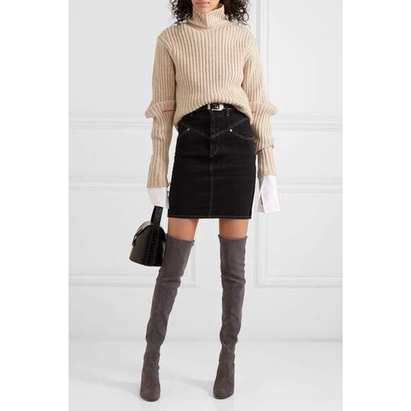 Stuart Weitzman LedyLand Over the Knee Grey Suede Boots Womens 9.5 OTK